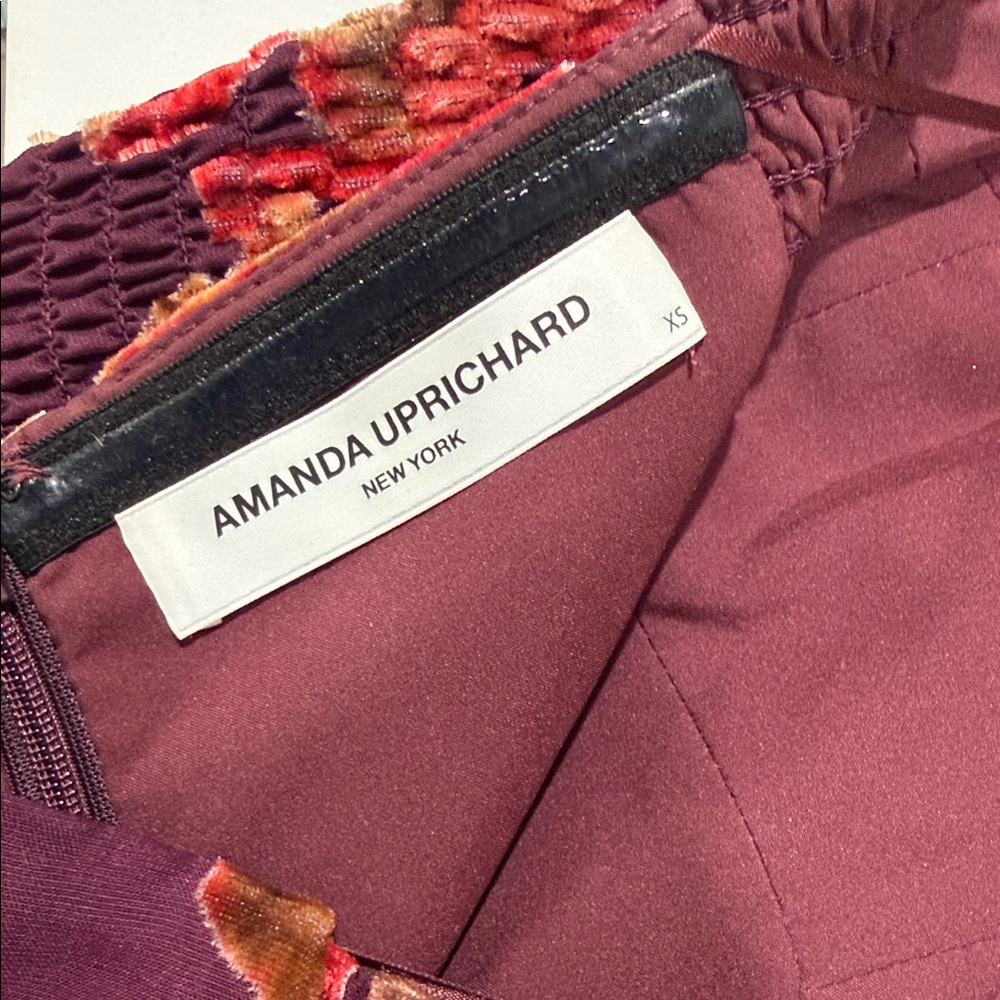 Amanda Uprichard Strapless Floral High-Low Gown in Burgundy and Red - Picture 4 of 4
